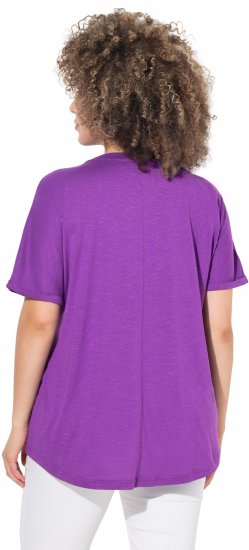 Ulla Popken Marine Print Short Sleeve Tee Purple - Tricouri imprimate pentru femei - 