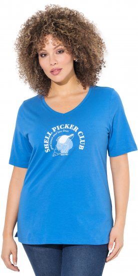 Ulla Popken Shell Picker Club Short Sleeve Graphic Tee Teal Blue - ÎMBRĂCĂMINTE FEMEI 40-66 - 