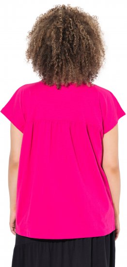 Ulla Popken Free Spirit Butterfly Cap Sleeve Graphic Tee Magenta Pink - Tricouri imprimate pentru femei - 