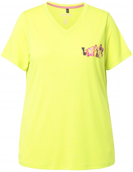 Ulla Popken Wild Antibacterial Short Sleeve Tee Lime - Tricouri - 