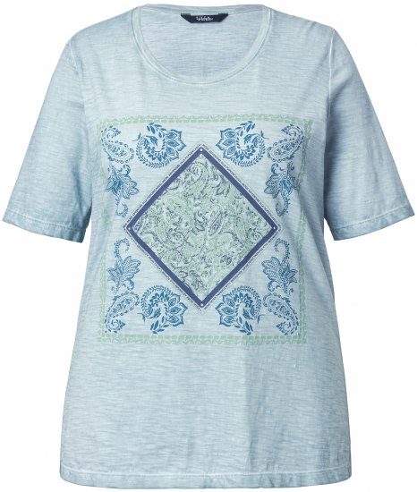 Ulla Popken Paisley Short Sleeve Graphic Tee Light Moss Green - Tricouri imprimate pentru femei - 