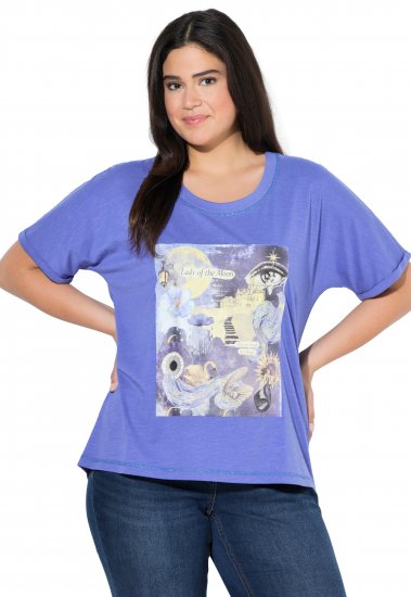 Ulla Popken Lady Of The Moon Short Sleeve Graphic Tee Lavender - Tricouri imprimate pentru femei - 