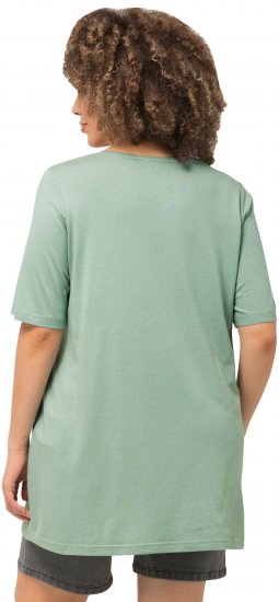 Ulla Popken Essential Front Pleat Tee Light Moss Green - Tricouri - 