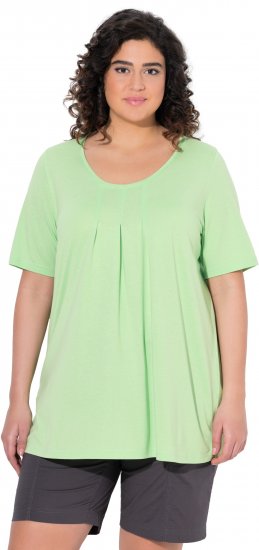 Ulla Popken Essential Front Pleat Tee Light Green - Tricouri - 