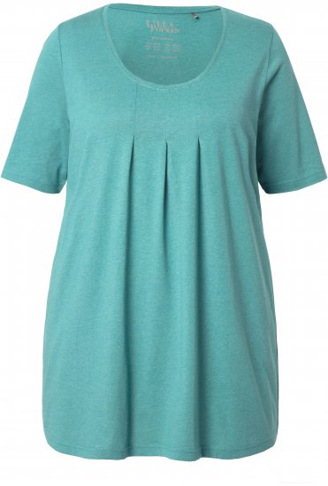 Ulla Popken Essential Front Pleat Tee Green - Tricouri - 