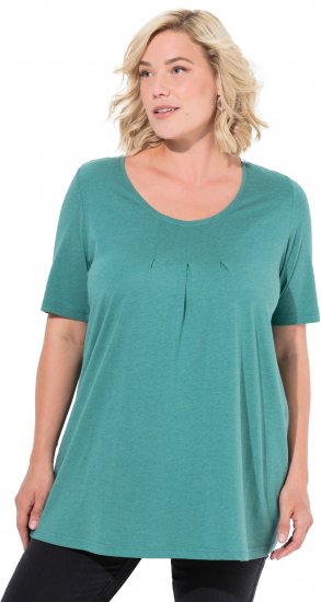 Ulla Popken Essential Front Pleat Tee Green - Tricouri - 