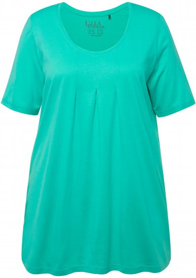 Ulla Popken Essential Front Pleat Tee Turquoise Green - Tricouri - 