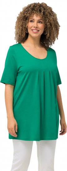 Ulla Popken Essential Front Pleat Tee Emerald Green - Tricouri - 