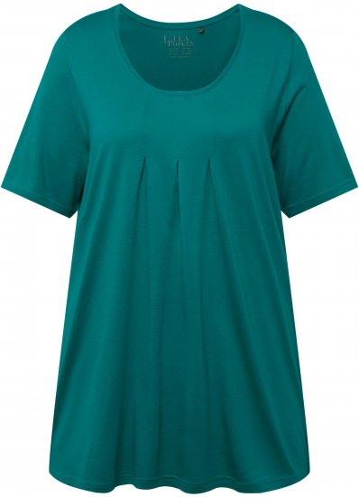 Ulla Popken Essential Front Pleat Tee Dark Emerald - Tricouri - 