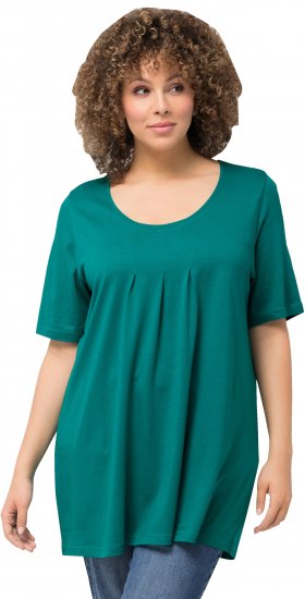 Ulla Popken Essential Front Pleat Tee Dark Emerald - Tricouri - 