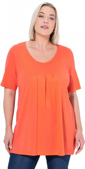 Ulla Popken Essential Front Pleat Tee Pink Coral - Tricouri - 