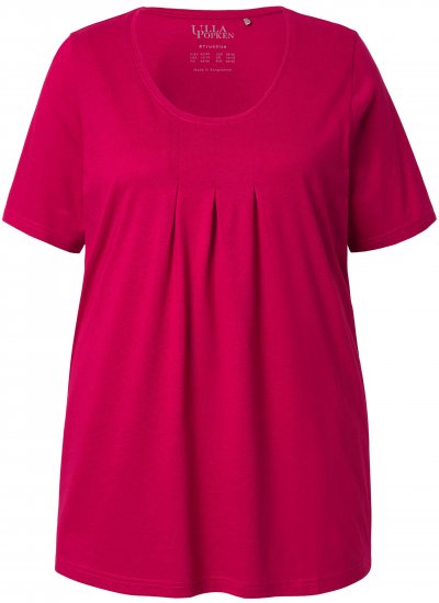 Ulla Popken Essential Front Pleat Tee Dark Raspberry - Tricouri - 