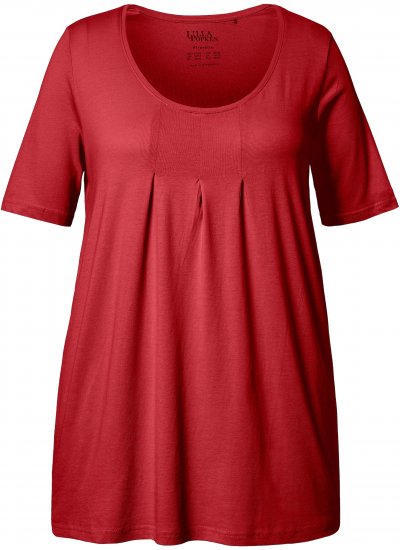 Ulla Popken Essential Front Pleat Tee Poppy - Tricouri - 