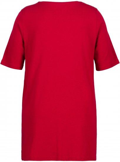 Ulla Popken Essential Front Pleat Tee Poppy - Tricouri - 