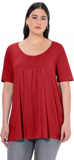 Ulla Popken Essential Front Pleat Tee Poppy - Tricouri - 