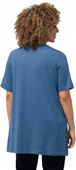 Ulla Popken Essential Front Pleat Tee Denim Blue - Tricouri - 