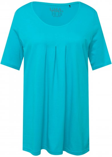 Ulla Popken Essential Front Pleat Tee Deep Aqua - Tricouri - 