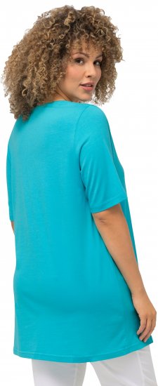 Ulla Popken Essential Front Pleat Tee Deep Aqua - Tricouri - 