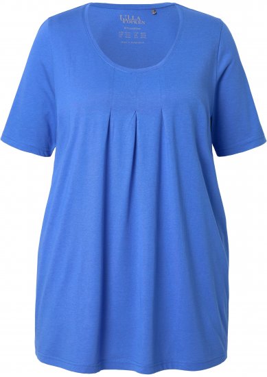 Ulla Popken Essential Front Pleat Tee Peacock Blue - Tricouri - 