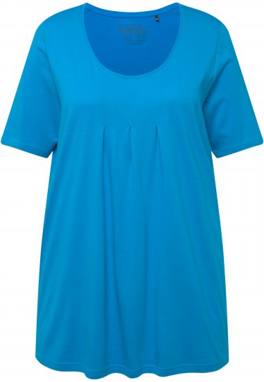 Ulla Popken Essential Front Pleat Tee Sapphire Blue - Tricouri - 