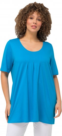 Ulla Popken Essential Front Pleat Tee Sapphire Blue - Tricouri - 