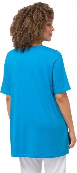 Ulla Popken Essential Front Pleat Tee Sapphire Blue - Tricouri - 