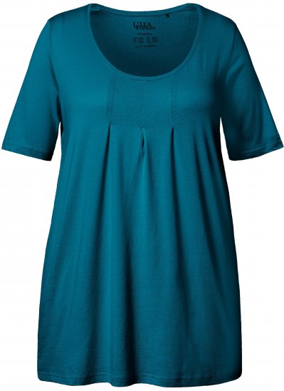 Ulla Popken Essential Front Pleat Tee Cerulean - Tricouri - 