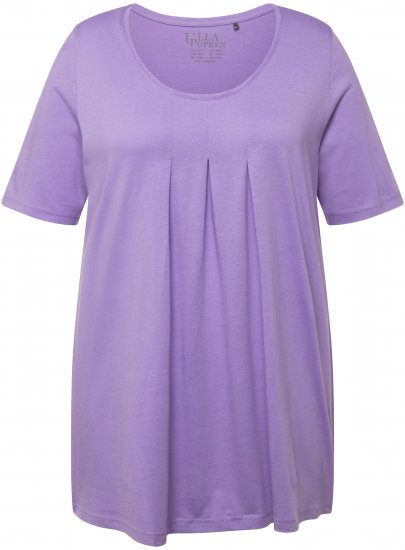 Ulla Popken Essential Front Pleat Tee Pale Lilac - Tricouri - 