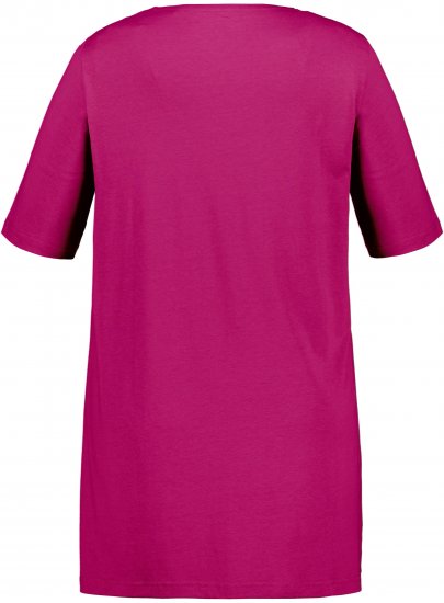Ulla Popken Essential Front Pleat Tee Magnolia Red - Tricouri - 