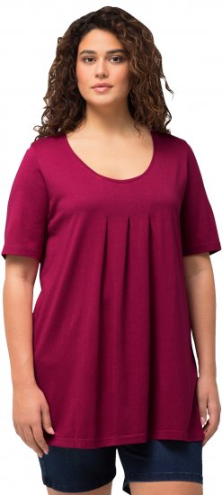 Ulla Popken Essential Front Pleat Tee Magnolia Red - Tricouri - 