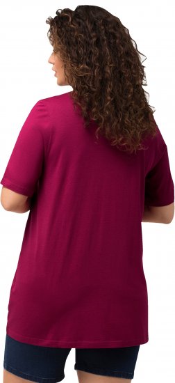 Ulla Popken Essential Front Pleat Tee Magnolia Red - Tricouri - 