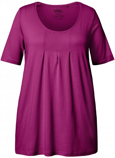 Ulla Popken Essential Front Pleat Tee Berry - Tricouri - 
