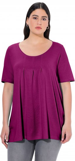 Ulla Popken Essential Front Pleat Tee Berry - Tricouri - 