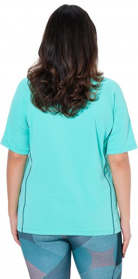 Ulla Popken Piping Accent Functional UVP 50+ Stretch Knit Top Aqua Green - Tricouri - 