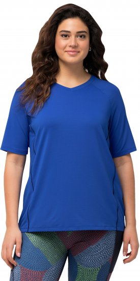 Ulla Popken Piping Accent Functional UVP 50+ Stretch Knit Top Royal Blue - Tricouri - 