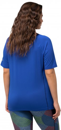 Ulla Popken Piping Accent Functional UVP 50+ Stretch Knit Top Royal Blue - Tricouri - 