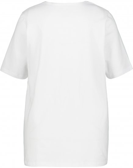 Ulla Popken Essential Notch Neck Stretch Tee Snow White - Tricouri - 