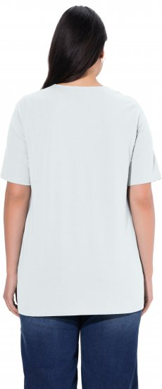 Ulla Popken Essential Notch Neck Stretch Tee Snow White - Tricouri - 