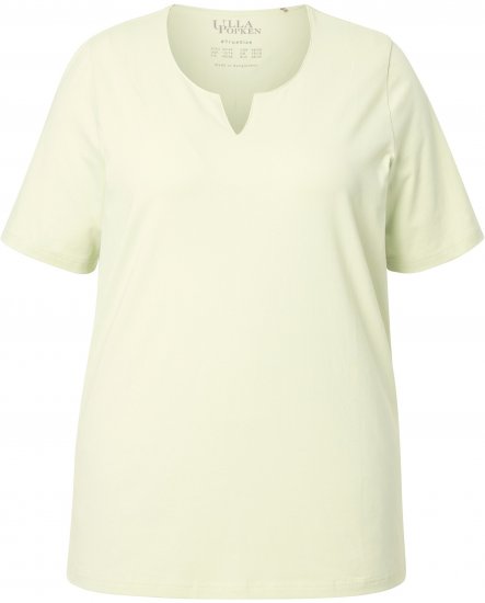 Ulla Popken Essential Notch Neck Stretch Tee Pistachio - Tricouri - 