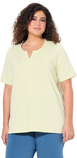Ulla Popken Essential Notch Neck Stretch Tee Pistachio - Tricouri - 
