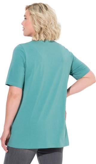 Ulla Popken Essential Notch Neck Stretch Tee Pale Green - Tricouri - 