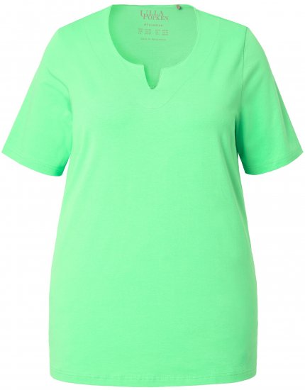 Ulla Popken Essential Notch Neck Stretch Tee Mint Green - Tricouri - 