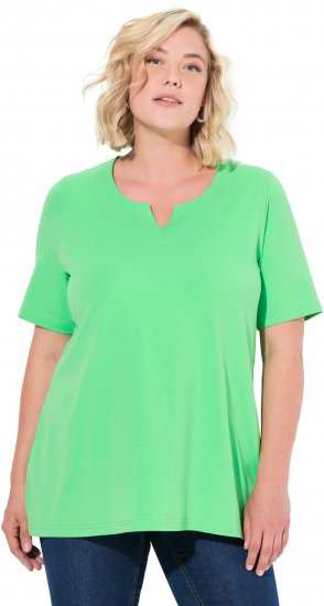 Ulla Popken Essential Notch Neck Stretch Tee Mint Green - Tricouri - 