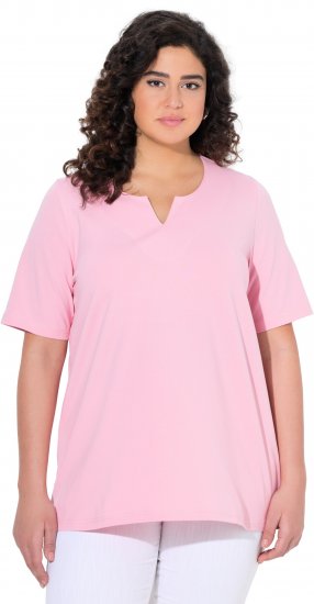Ulla Popken Essential Notch Neck Stretch Tee Pink - Tricouri - 