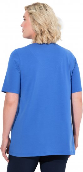 Ulla Popken Essential Notch Neck Stretch Tee Peacock Blue - Tricouri - 