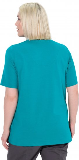 Ulla Popken Essential Notch Neck Stretch Tee Teal - Tricouri - 