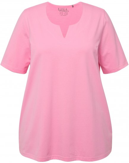 Ulla Popken Essential Notch Neck Stretch Tee Light Pink - Tricouri - 