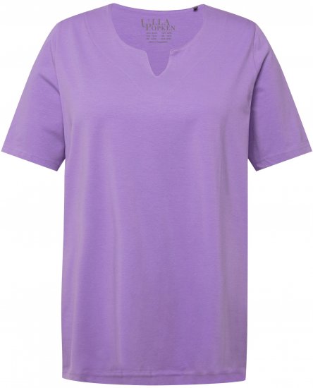 Ulla Popken Essential Notch Neck Stretch Tee Pale Lilac - Tricouri - 