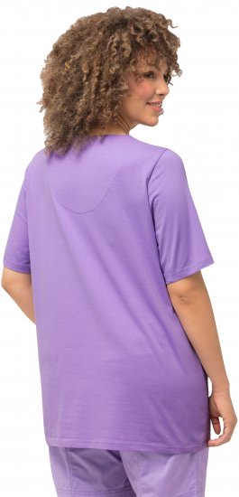 Ulla Popken Essential Notch Neck Stretch Tee Pale Lilac - Tricouri - 