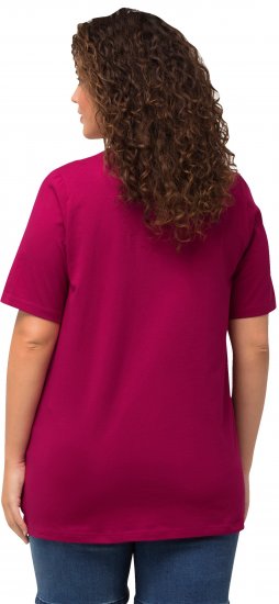 Ulla Popken Essential Notch Neck Stretch Tee Magnolia Red - Tricouri - 